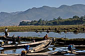 Inle Lake Myanmar. The market of the village of Nampan on the eastern lakeshore. 